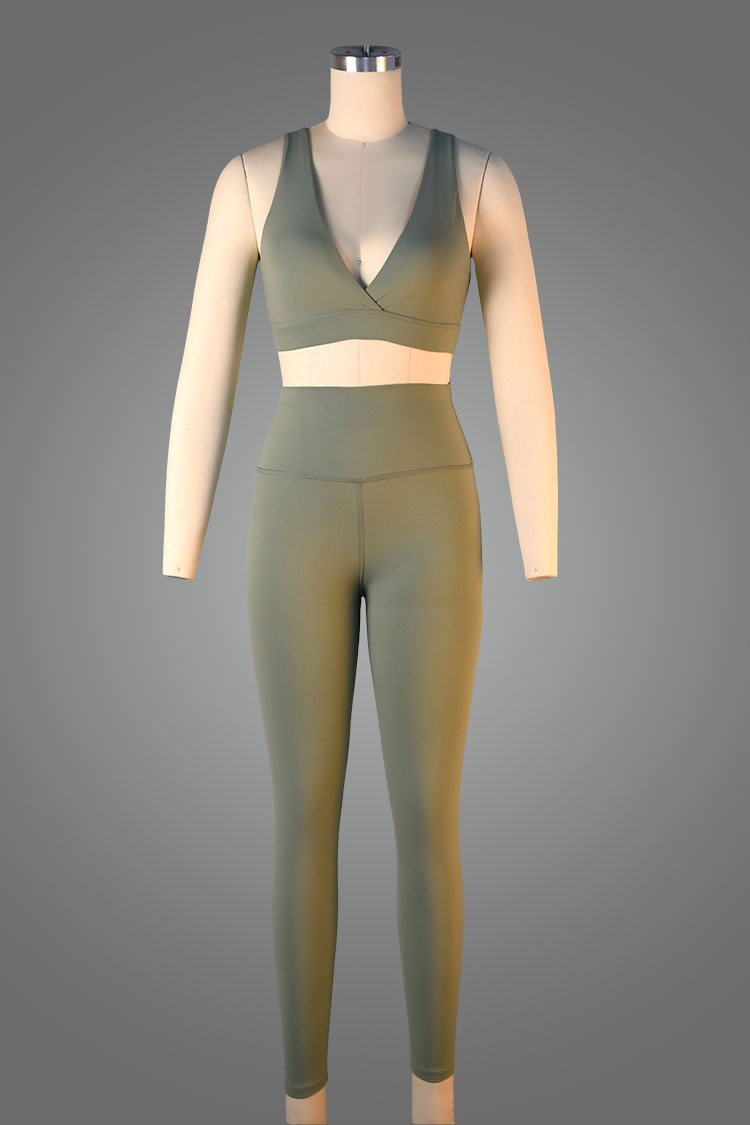 Wrap V Neck Sports Bra