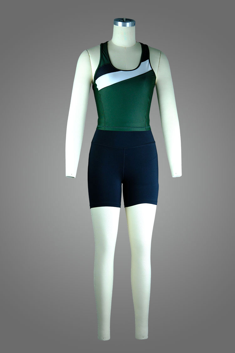 High shine Contrast panel Racer Tank